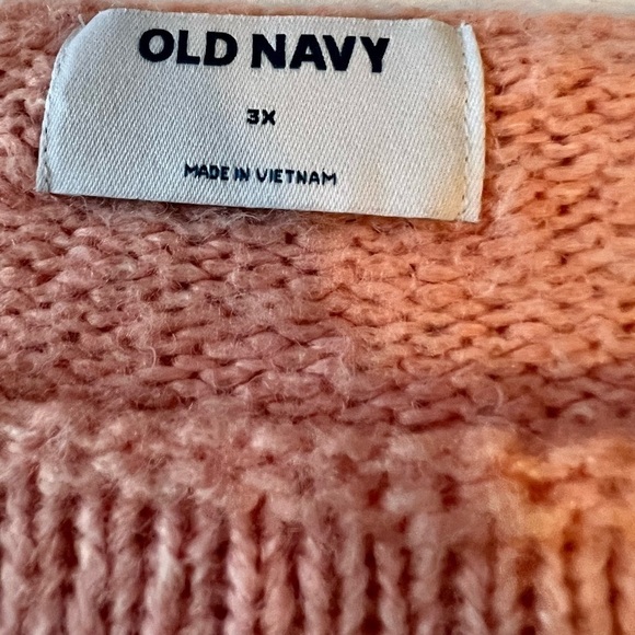 Old Navy Women Wool Blend Pink Sweater SZ 3X Crochet Sleeves - Picture 2 of 6